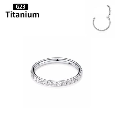 Piercing titanium High Quality single lined clicker 1.2x6 - zilver - LMPiercings