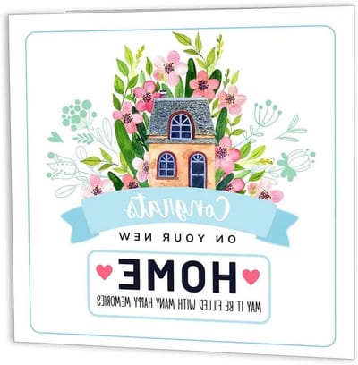 Nieuwbouw Wenskaart - Gefeliciteerd kaart - Verhuizing vieren - Gerecycled karton - 145 x 145mm - Wit