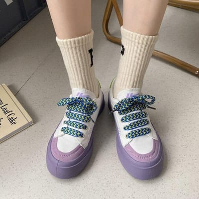 Dames Casual Schoenen Nieuwe Lente Witte Sportschoenen Ademend Veterschoenen Dames Sneakers Mode Tennis Vrouwelijke Studentenschoenen 40 paars