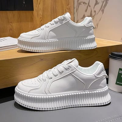 Nieuwe Stijl Kleine Witte Schoenen Vrouwelijk Koreaanse Versie Student Hardloopschoenen Vrouwelijk Casual Dikke Zool Koekjes Schoenen 40 white