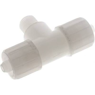 12x6mm & G1/4'' PVDF T-stuk Knelfitting Buitendraad 10bar Kunststof en Polyamide