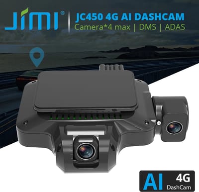 Xcruiser Jimi Jc450cc 4G Ai Dashcam Adas 3/4 Channes Live Video Gps Tracking Afstandsbediening Monitoring Cloud Opslag Wifi Auto Recorder Gratis App Web