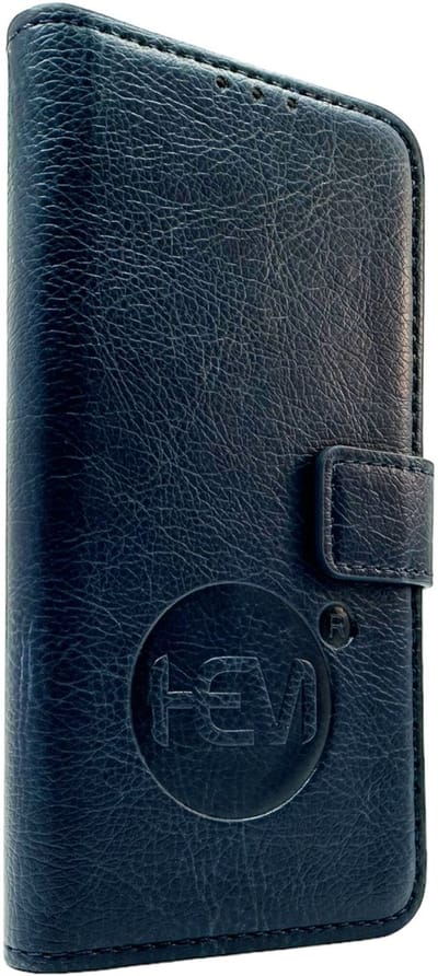 HEM Lederlook Book Case geschikt voor Apple iPhone 17 Pro Max – Donkerblauw (Marine Blue) – Luxe Portemonnee Hoesje met Pasjeshouder – Beschermende Wallet Case – Bookcase Hoes