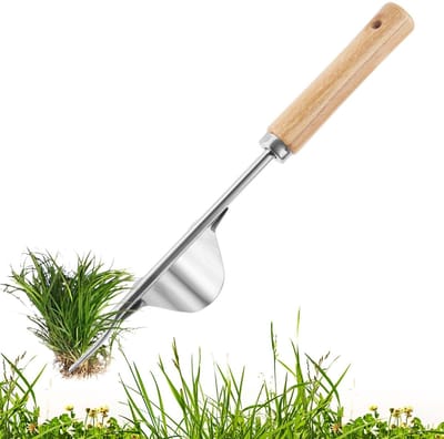 Dailygoods- Onkruidsteker Roestvrij Staal - Handmatige Onkruidverwijderaar - Tuinwieder - Wortelwieder - Houten Handvat - Cadeau voor Tuinders - Onkruidwieder