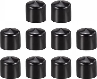 10x Assortiment Rubberen Eindkappen 52mm - Zwarte Schroefdoppen voor Meubels, Buis en Bescherming