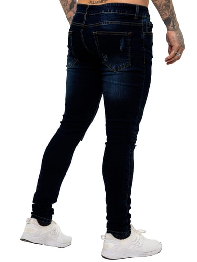 Enzo heren skinny gescheurde jeans