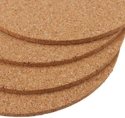 Dailygoods- Onderzetters Kurk 60 Stuks - Ronde Onderzetters - Onderzetters voor Glazen - Onderzetters voor Pannen - Absorberende Onderzetters - 10 cm Dm 3 mm Dik - Coaster