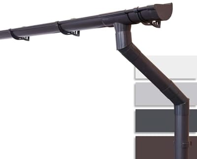 Halfronde Dakgoot Set voor Terras en Carport 100mm 3m Donkerbruin