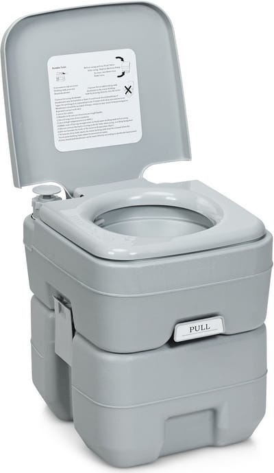 Costway Campingtoilet - Mobiele WC voor Reizen en Outdoor - Draagbare Toilet Met Afneembare Vuilwatertank 20 L