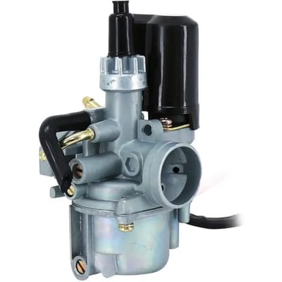 Rechte carburateur met automatische choke en O-ringaansluiting P2R Peugeot 50 Tkr - Kymco 50 2T - Sym 50 2T