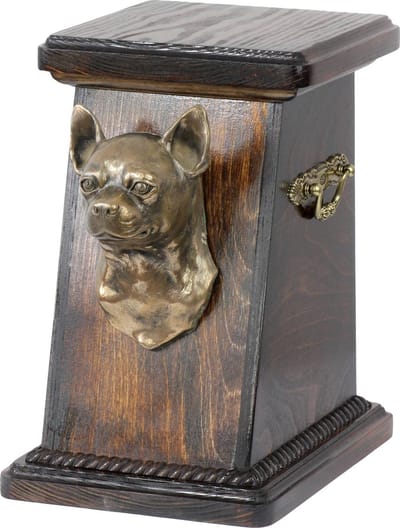 Elegante urn voor Chihuahua-honden met beeldje ter nagedachtenis