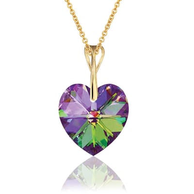Montebello Ketting Pim HG101 - Swarovski Hart - 925 Zilver Verguld - Ø14mm - 50cm