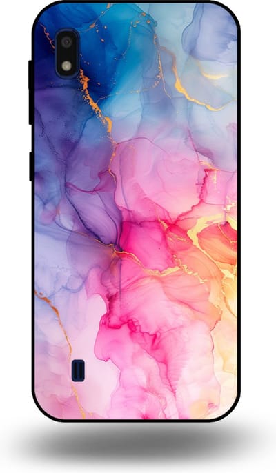 Smartphonica Telefoonhoesje geschikt voor Samsung Galaxy A10 met marmer opdruk - TPU backcover case marble design - Regenboog geschikt voor Samsung Galaxy A10