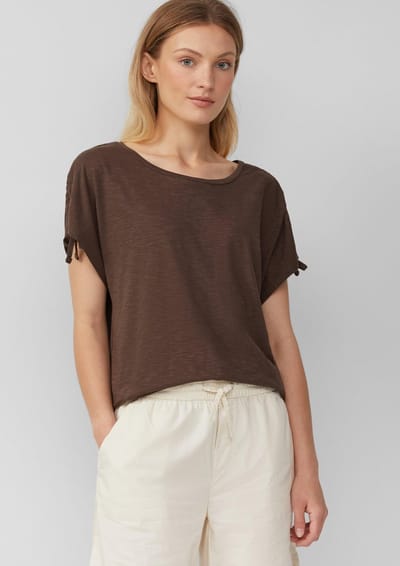 s.Oliver - female - T-shirt met vlamgarenstructuur en rimpels
