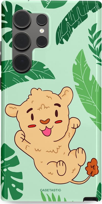 Casetastic Hoesje Geschikt voor Samsung S24 Ultra - Stijlvolle Beschermende Duo-layer Case - Leeuwenhartje