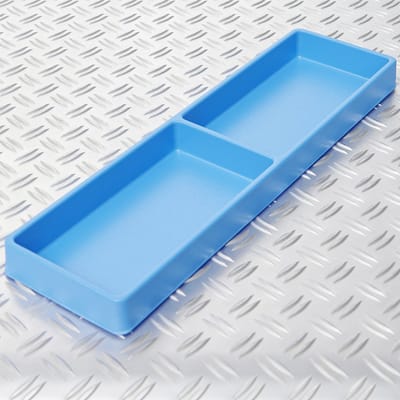 Datona® Vakverdeling lang met 2 compartimenten - 25 stuks - Blauw
