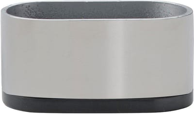 Stalen meubelpoot rvs look ovaal 6 bij 3 cm en hoogte 3 cm - Set van 4 stuks