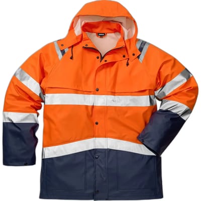Fristads Hi Vis Regenjack Klasse 3 4624 Rs - Hi-Vis oranje/marineblauw - 2XS