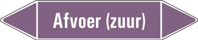 Afvoer zuur leidingmarkering op vel - basen 126 x 26 mm - 5 per vel