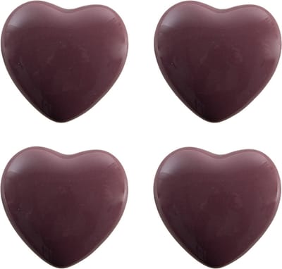 Clayre & Eef Deurknop Set van 4 Hart Ø 4 cm Paars Keramiek