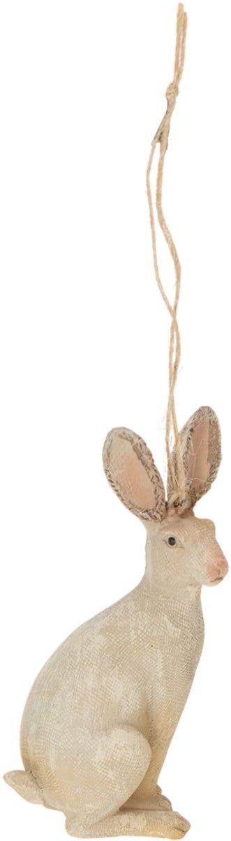 Paashaas figuur om op te hangen Paasdecoratie polyresin H9.5cm 4st, 4