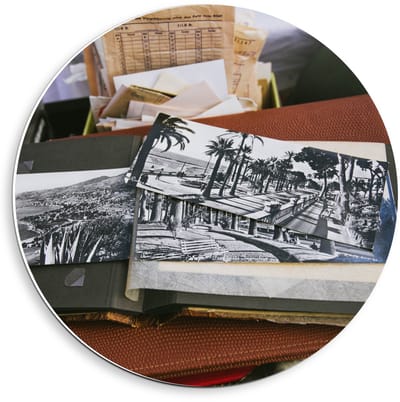 KuijsFotoprint - Schilderij - Tekenboek Zwart/wit - Zwart, Wit En Bruin - 40 X 40 Cm