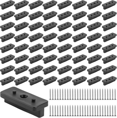 WPC Clips - Terrasclips Bevestiging - Terras Monteren - Verborgen Montage - 40 x 16 x 6 mm - Zwart
