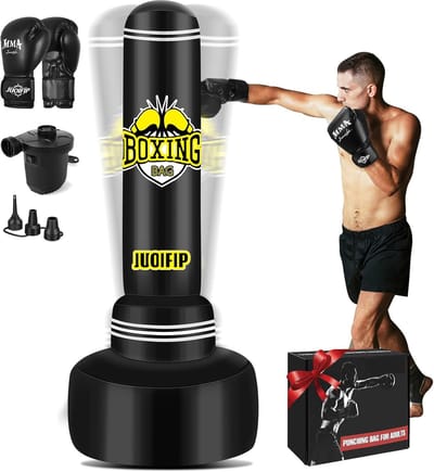 Vrijstaande Bokszak 70" met Bokshandschoenen en Luchtpomp - Perfect voor Kickboksen, MMA en Fitness Training