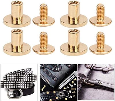 Dailygoods- Schroeven Set van 50 Stuks - 8mm Platte Kop - Messing - Zilverkleurig - Decoratie - Duurzaam Materiaal - Decoratieschroeven