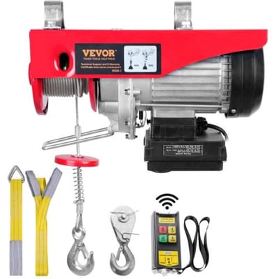 VEVOR elektrische kabellier 200kg tot 400kg hefhoogte 12m kabeltakel motorlier 850W motor katrol 10m/min hefsnelheid takel met draadloze afstandsbediening kabeltakel kettingtakel