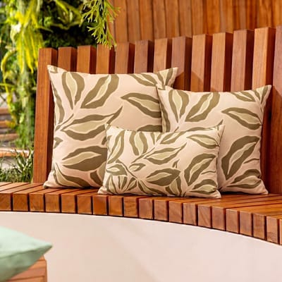 KUSSENSET - 3-delig - Elara Beige - 45x45 cm, 40x40 cm, 30x50 cm - inclusief binnenkussens - beige, groen