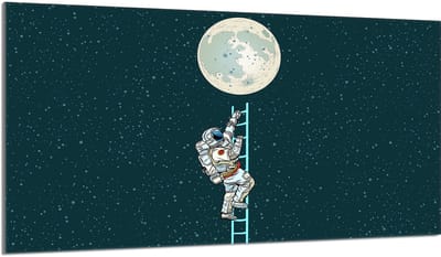 TMK ArtDeko - Snijplank - 90x52 cm - Maanmotief - Glas - Beschermplaat