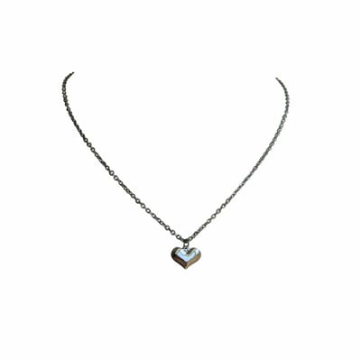 FlowJewels - schakel ketting - hart - staal - zilver kleurig