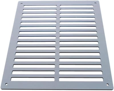 Ventilatierooster - Afdekking ventilatie - Ventilatie verbeteren - Geborsteld aluminium - 200x200 mm - Zilverkleurig