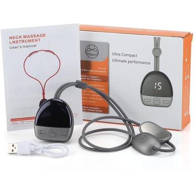 Hangende Microstroom Nekmasseur Mini Puls Cervicale Wervelkolom Schoudermasseur Warm Kompres Cervicale Nek Ontspanningsmasseur CN