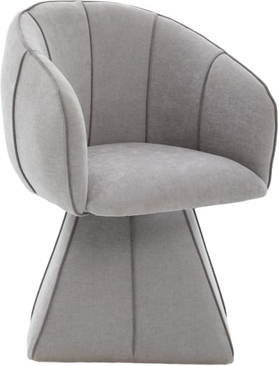 Grijze chenille draaistoel - Ergonomische stoel met hoge rugleuning - Fauteuil - 56x54x74,5cm - 360 graden draaibaar - Slaapkamer Grijs