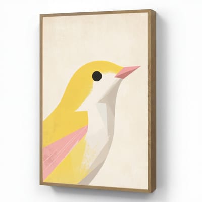 Wandlamp 60x90 cm - Oplaadbaar - Vogel - Minimalistisch - Geel - Wandlampen binnen woonkamer - Slaapkamer lamp - Decoratieve nachtlamp - Vloerlamp draadloos