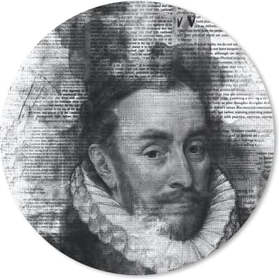 Muismat rond 20x20 cm - Mousepad Portret van Willem I - Adriaen Thomasz - Zwart - Wit - Ronde muismatten