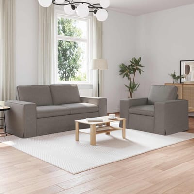 vidaXL Bankstel 2 pcs Taupe 182 x 80 x 82 cm Stof