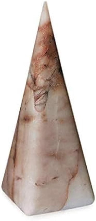 Papieren Piramide - Briefgewicht Decoratie - Bureau Organisatie - Handgemaakt in Italië - 16 cm Hoog - Roze Marmer