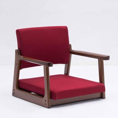 Japanse Vloerstoel - Lage Zitstoel - Ontspannen Zitten - Ergonomisch Kantelontwerp - Met Armleuning - Rood