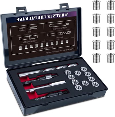 Schroefdraad reparatieset - Draad herstel - Motoronderdelen repareren - Massief stalen inzetstuk - M10x1.25x14mm - Metaal