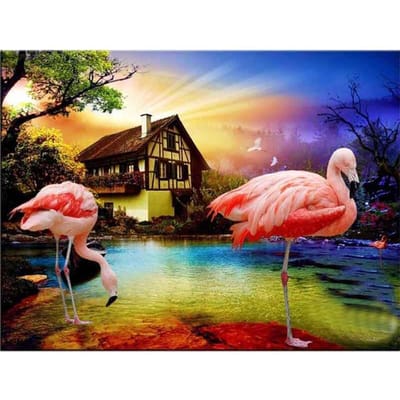 5D Diy Diamond Schilderen Flamingo Borduren DiamondHome Art Handgemaakte Kruissteek Muur Decor 20X30CM brown
