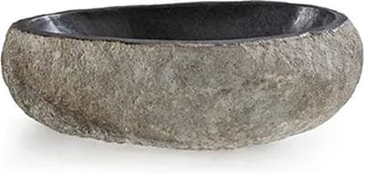 Riviersteen waskom ovaal grijs 45×40×15 cm – Torvigo