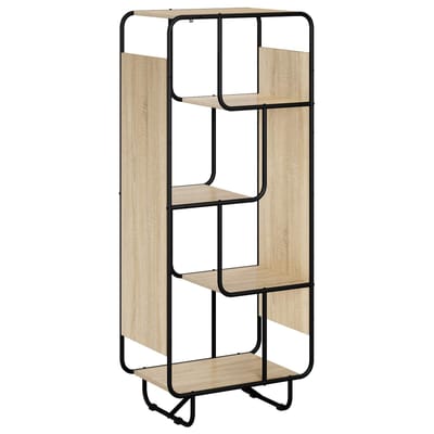 vidaXL - Highboard - Sonoma - Eiken - 60 - x - 37.5 - x - 144 - cm - Bewerkt - hout