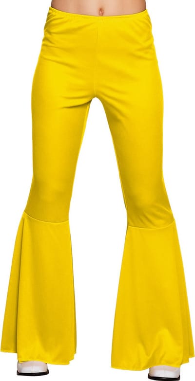 Boland - Flarebroek geel (M) - Volwassenen - Hippie - 60's & 70's - Hippie & Flower Power