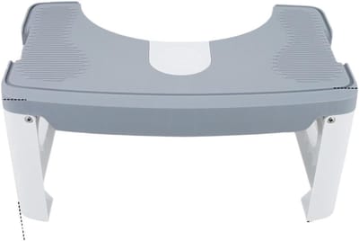 Toilet Kruk - Poep Kruk - Comfortabel Zitten - Opvouwbaar Antislip Ontwerp - 41.5 x 25 x 18.5 cm - Grijs