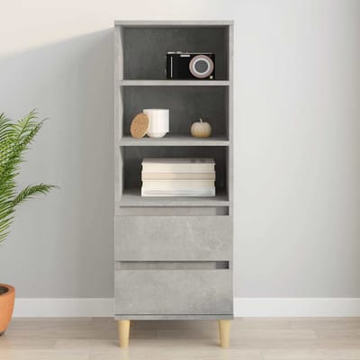 vidaXL - Hoge - kast - 40x36x110 - cm - bewerkt - hout - betongrijs