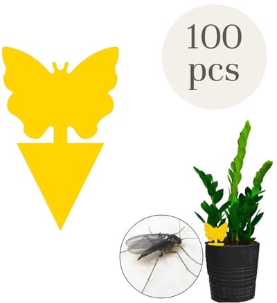 100 stuks - Gele kleefvallen voor insecten - Insectenlokmiddel - Vlinderachtig kleefpapier voor insecten - Vliegenval voor binnen en buiten, beschermt planten - 13*8 cm
