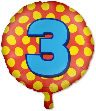 LUQ – Folie Ballon Happy Party 3 Jaar – Veelkleurig Design – Luxe Verjaardag Decor – Feest Versiering – Helium Ready